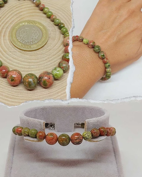 Galaksi Serisi Unakit Taşı Tasarım Bileklik ürün görseli