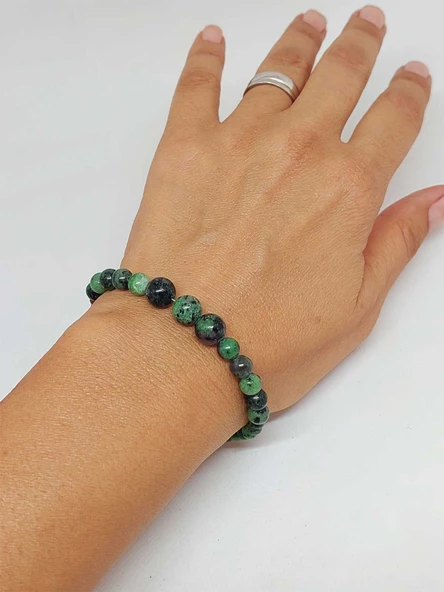 Galaksi Serisi Anyolit (Rubizoit Rubyzoisit) Taşı Tasarım Bileklik - Resim 2