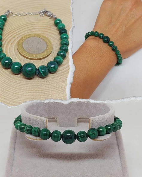 Galaksi Serisi Malakit Taşı Tasarım Bileklik ürün görseli