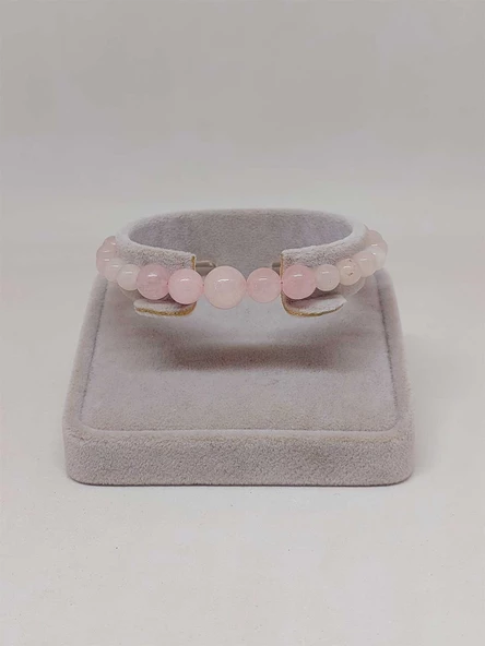 Galaksi Serisi Pembe Kuvars Taşı Tasarım Bileklik - Resim 4