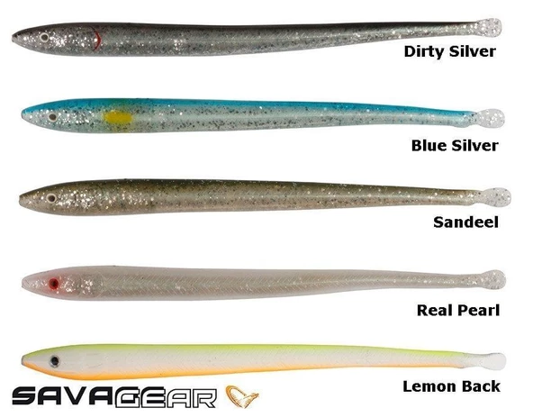 Savage gear LB Sandeel Slug 14 cm 6 Adet Sahte Balık Blue Silver