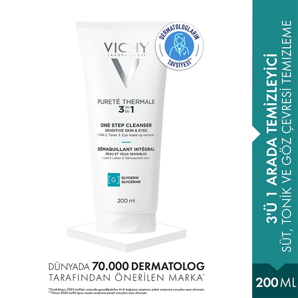 Vichy Purete Thermale Temizleme Sütü 3'ü 1 Arada 200ml