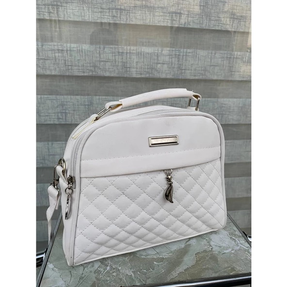 3 Fermuarlı Ayarlanabilir Uzun Askılı. Buzi Deri İçi Astarlı Çanta - Resim 7