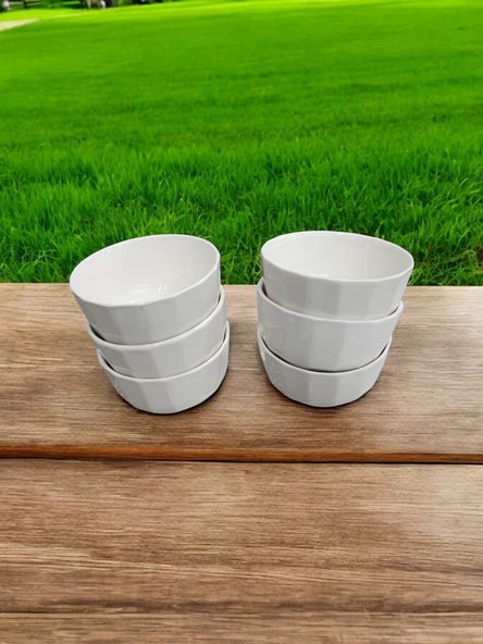 Evmutfak porselen 6 li çerezlik krem renk 10 cm mini çerez tabağı - 3