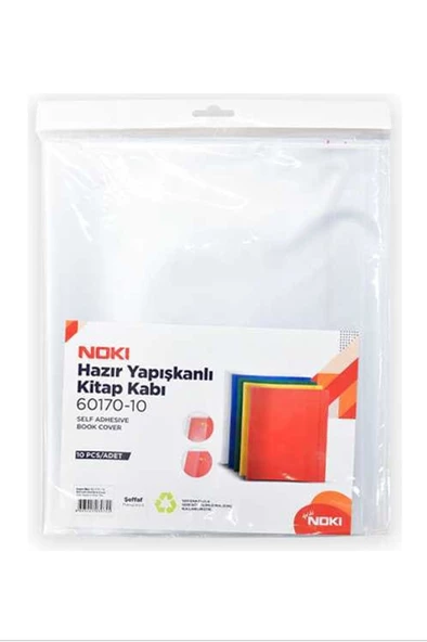 Noki 60170-10 Hazır Yapışkanlı Kitap Kabı 10'Lu Şeffaf