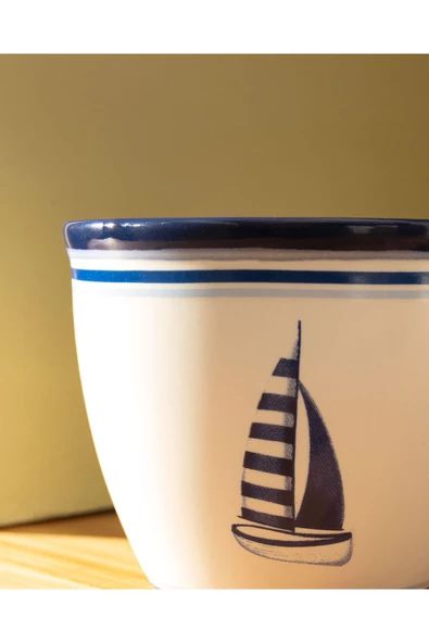 Marine Ocean 2'li Kupa Seti - Mavi/Beyaz - 245 ml - Resim 5