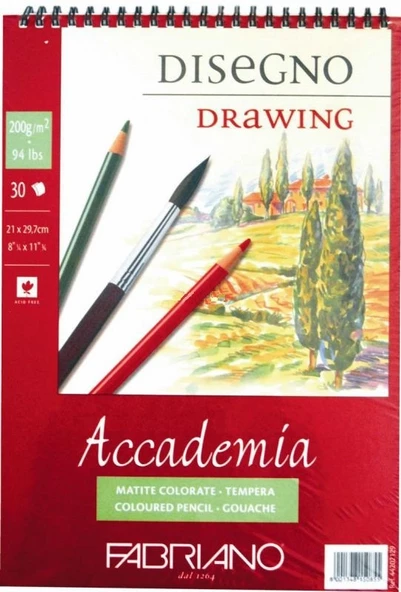 FABRİANO ACCADEMİA COLOUR PENCİL-GOUACHE ÇİZİM BLOK A5 200GR 30 YAPRAK