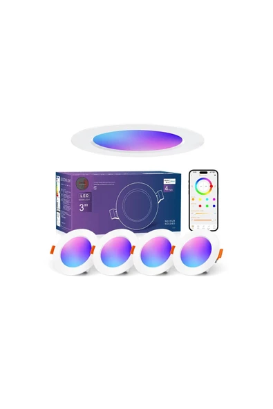 Spot GÖVME LED Lamba, Benzersiz Çok Renkli , Bluetooth, Echo ''Alexa'' Özellikli. 95-110 Mm - 2