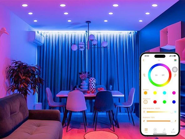 Spot GÖVME LED Lamba, Benzersiz Çok Renkli , Bluetooth, Echo ''Alexa'' Özellikli. 95-110 Mm - 3
