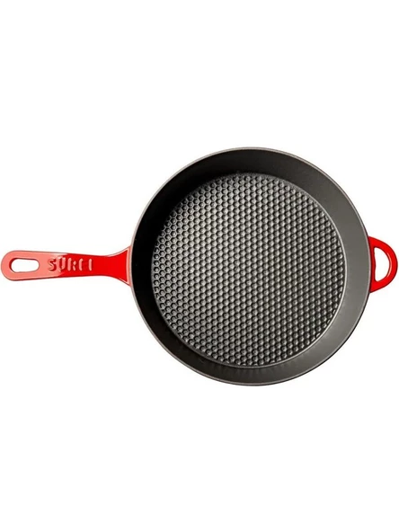 SÜREL Kapaklı Döküm Tava 28CM Kırmızı - 2
