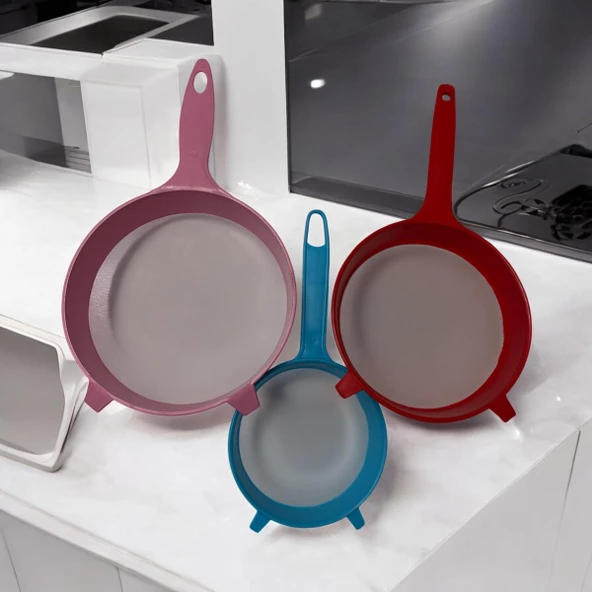 3 Aadet Katı ve Sıvı Gıdalar İçin Süzgeç, Un, Süt ve Bakliyat Süzgeci - 4