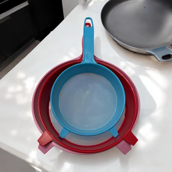 3 Aadet Katı ve Sıvı Gıdalar İçin Süzgeç, Un, Süt ve Bakliyat Süzgeci - 5