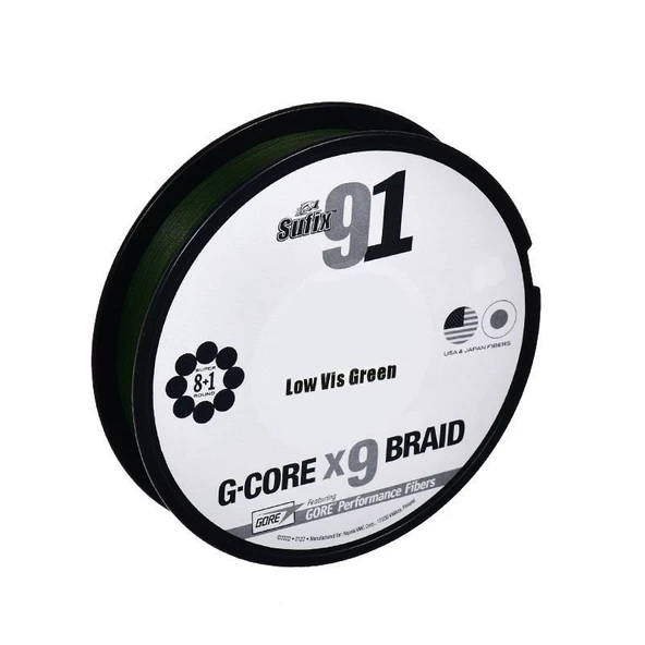 Sufix 91 G-Core x9 0.185 mm 150m Low-Vis Green 9 Kat İp Misina 9.5kg Çeker - 2