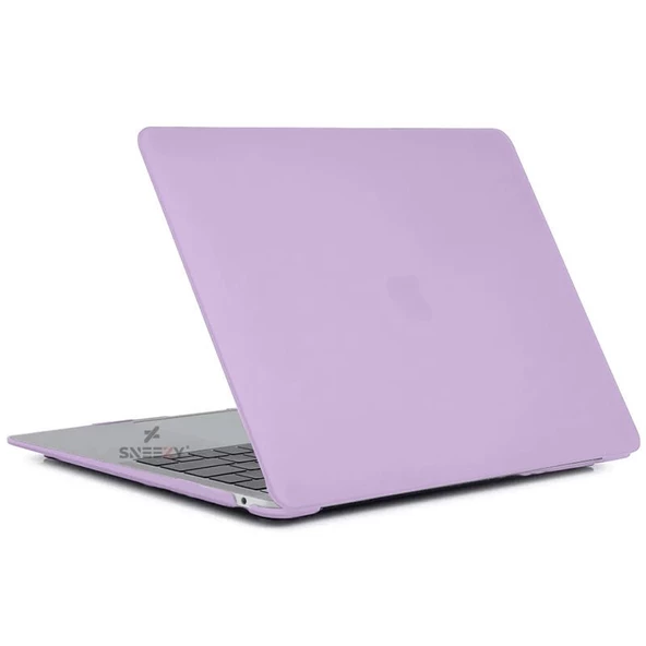 Sneezy Macbook Air M1 Çip Uyumlu A2337 A1932 A2179 13.3″ İle Uyumlu Slate Matte Guard Macbook Kılıfı  Lila