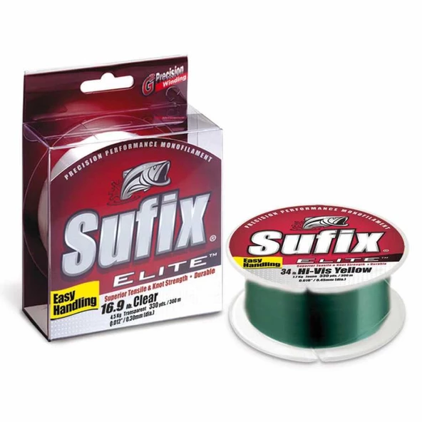 Sufix Elite 0.30mm 300m Low-Vis Green Monofilament Misina 7.7kg Çeker