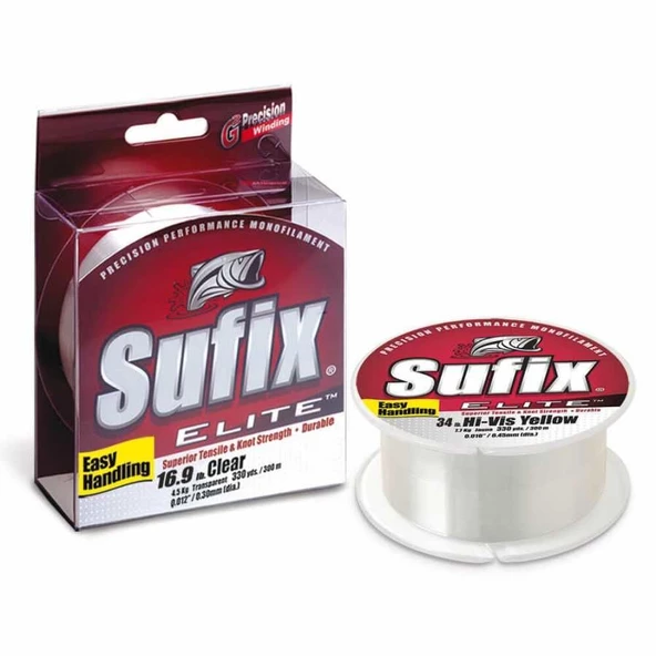 Sufix Elite 0.35mm 300m Clear Monofilament Misina 10.3kg Çeker ürün görseli 1