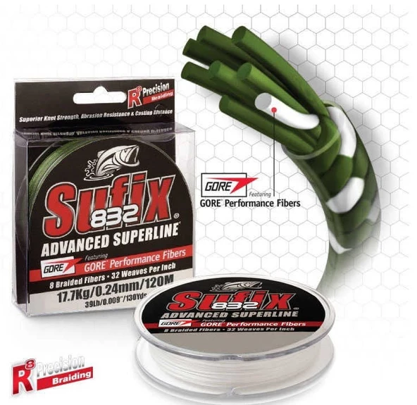 Sufix 832 Advanced 0.18 mm 100m Ghost 8 Kat İp Misina 12kg Çeker