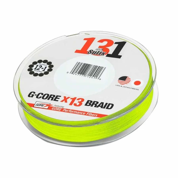 Sufix 131 G-Core X13 0.185 mm 150m NEON CHARTREUSE İp Misina 11.4kg Çeker