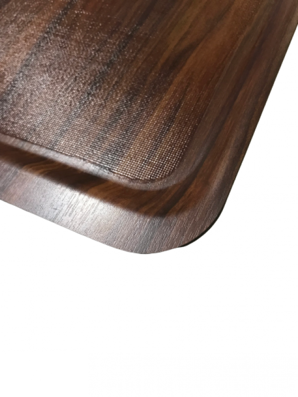 AHŞAP DESENLİ KAYMAZ YÜZEY SERVİS TEPSİSİ 37 x 53 - 2
