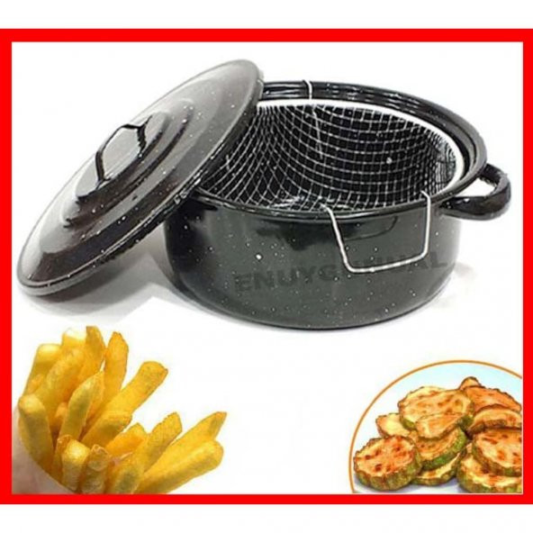 YANMAZ YAPIŞMAZ EMAYE KIZARTMA TENCERESİ FRİTÖZ 2 LİTRE