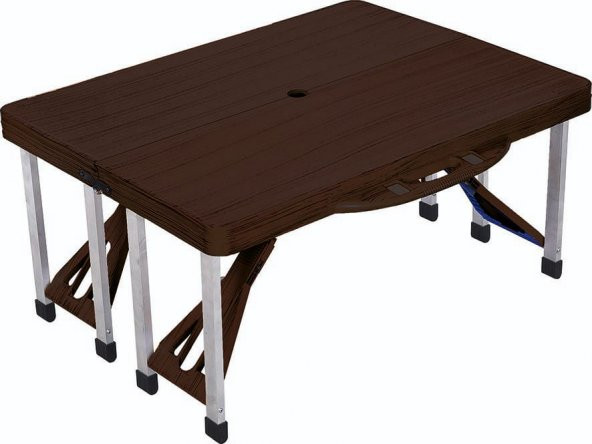 PRATİK ÇANTALI PİKNİK MASASI KAMP MASA 4 KİŞİLİK AHŞAP GÖRÜNÜM - 5