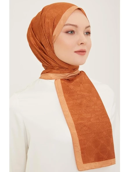 Trend Monogram Şal 2-132 - Kiremit - 1