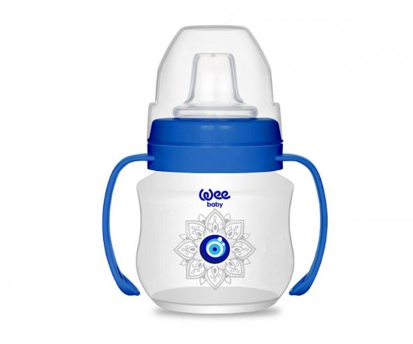 Wee Baby 6+ Ay Akıtmaz Kulplu PP Bardak 125 ml - Nazar Boncuğu