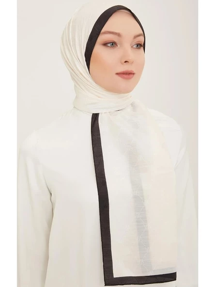 Trend Monogram Şal 2-159 - Kırık Beyaz
