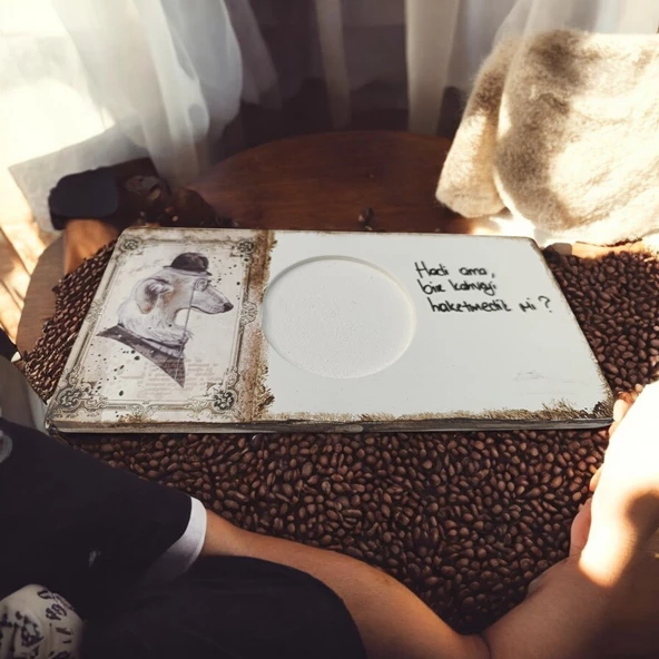 Patili Dostlarımız Kahve & Çay Sunumluğu - Ahşap Sunumluk - 3