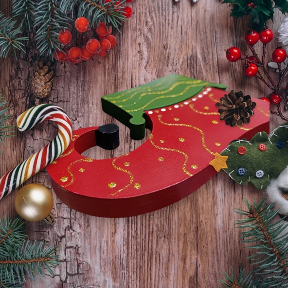 Elf Noel Ayakkabısı Şeklinde Sunumluk - Yılbaşı, Noel, Özel Etkinlik, Sunumluk - Resim 2