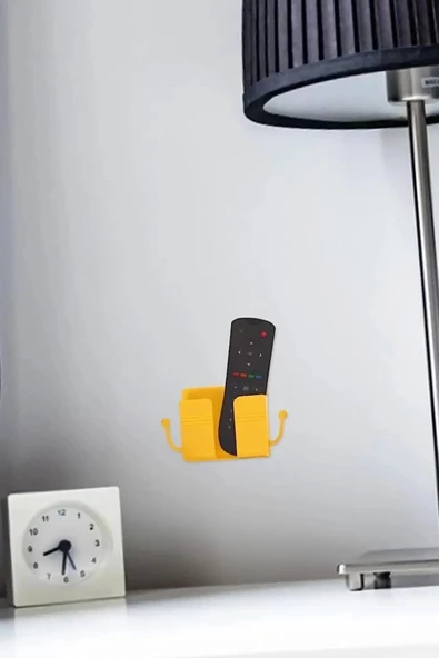 Duvar Tipi Yapışkanlı Kablo Tutuculu Telefon,kumanda Tutucu Plastik Aparat - 8