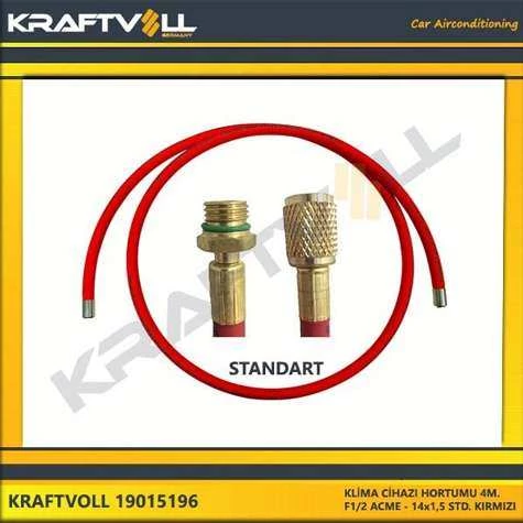 KLIMA GAZ BASMA HORTUMU  4000MM F 1-2 ACME - M ACME 14X1.5 KIRMIZI STANDART - KRAFTVOLL 19015190