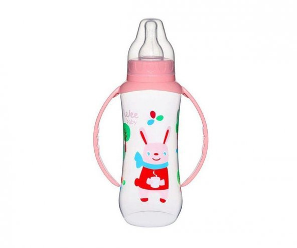 Wee Baby 6-18 Ay Kulplu PP Biberon 270 Ml - Pembe