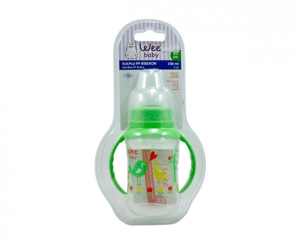 Wee Baby 744 Kulplu PP Biberon 150 Ml - Yeşil