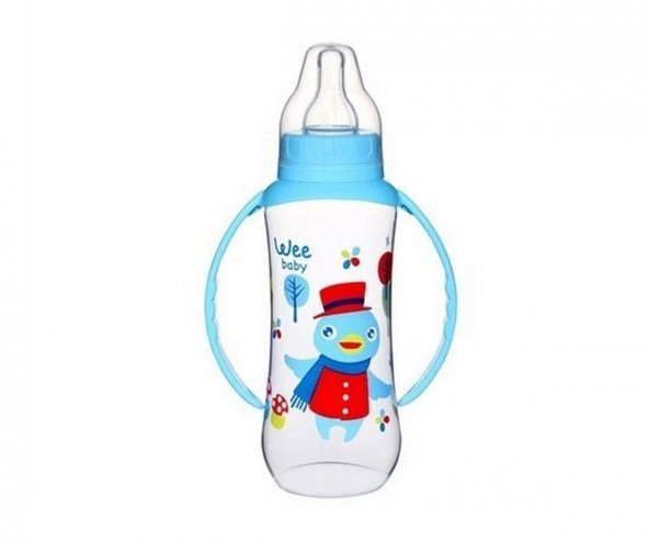 Wee Baby 6-18 Ay Kulplu PP Biberon 270 Ml - Mavi