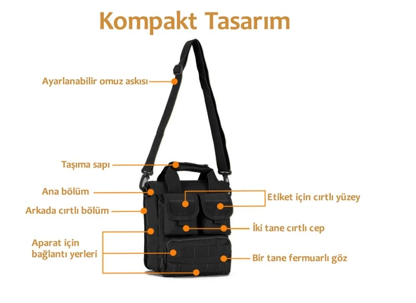 Protector Plus Çok Gözlü Postacı Çanta (Siyah) - 2