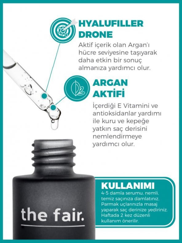 the fair. Drone-Targeted Argan Kepek Karşıtı Vegan Saç Serumu 1 Hyalufiller Drone +Argan 50 ml - 2