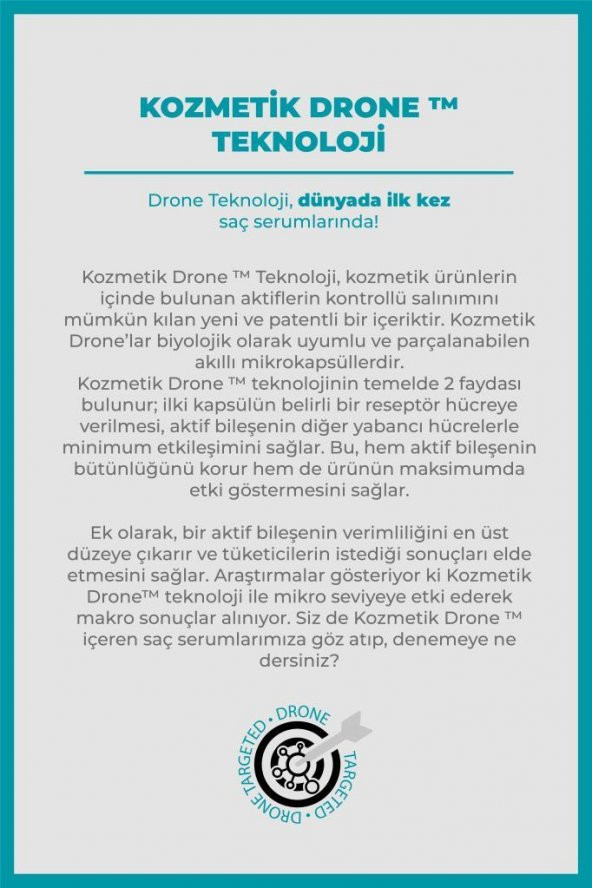 the fair. Drone-Targeted Argan Kepek Karşıtı Vegan Saç Serumu 1 Hyalufiller Drone +Argan 50 ml - 3