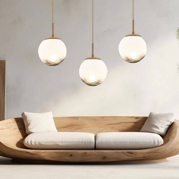 Apliqa Mirsad 3Lü Sıralı Eskitme Tekli Retro Modern Sarkıt Avize ürün görseli