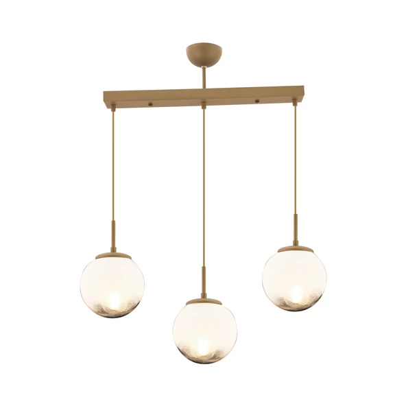 Apliqa Mirsad 3Lü Sıralı Eskitme Tekli Retro Modern Sarkıt Avize - Resim 2