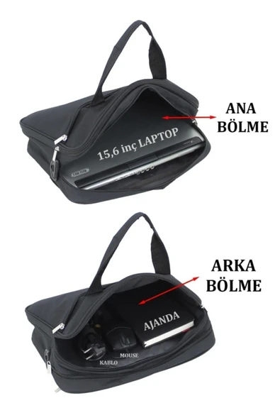 Case Club 102 Unisex El Çantası 15.6 inç Laptop bilmeli Omuz Askılı - 3