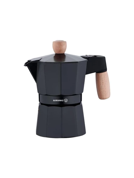 KORKMAZ A5572 ETNA MOKA POT 3 FİNCAN 150 ML SİYAH