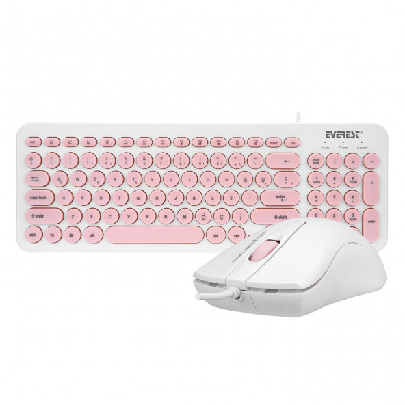 Everest KM-01K Siyah Usb Yuvarlak Tuşlu 3D Mouse Combo Türkçe Klavye + Mouse Set