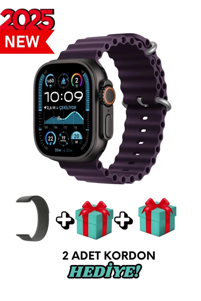 Apple iPhone 11 Uyumlu Akıllı Saat Watch ULTRA2 49MM Kordon Hediyeli - Son Versiyon