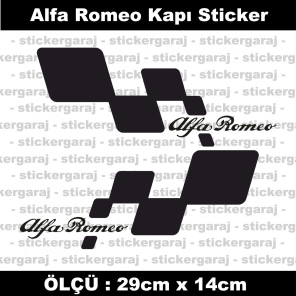 Alfa romeo sticker yan kapı şerit tuning model set etiket 2li siyah