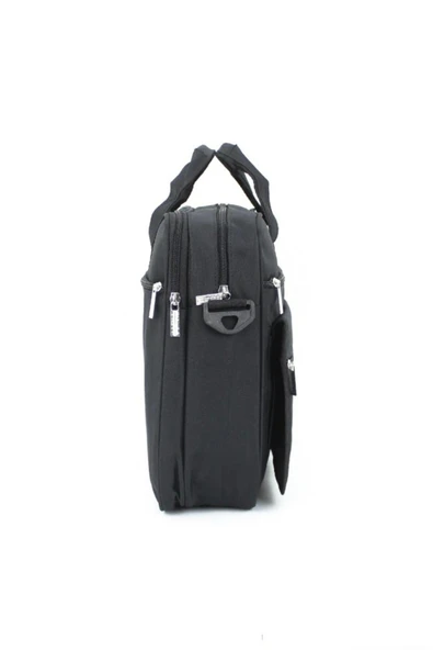 Case Club 15.6 inç Siyah Klasik Sade El Omuz Laptop Evrak Çantası - 6