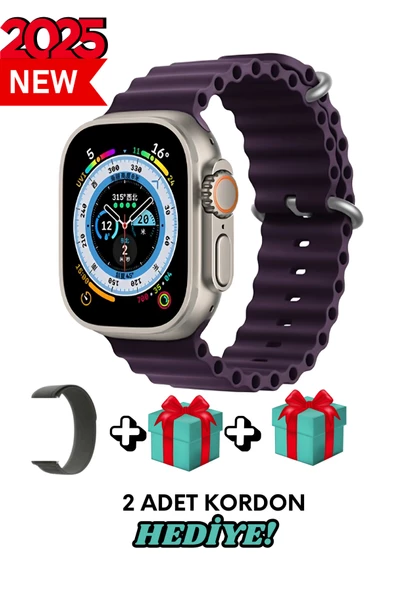 Samsung Galaxy Note 20 Ultra Uyumlu Akıllı Saat Watch ULTRA2 49MM Kordon Hediyeli - Son Versiyon