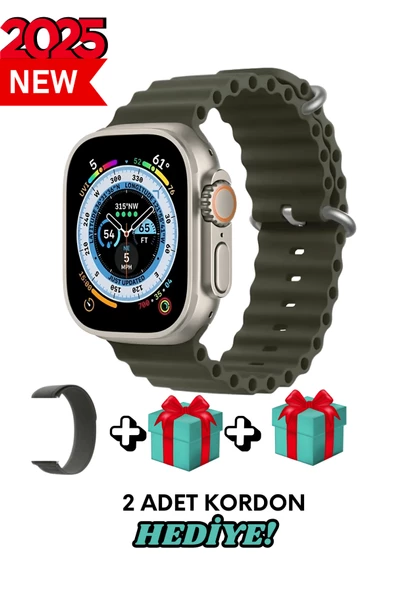 Samsung Galaxy S20 Ultra Uyumlu Akıllı Saat Watch ULTRA2 49MM Kordon Hediyeli - Son Versiyon