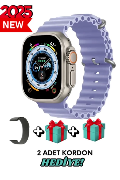 Samsung Galaxy Note 20 Ultra Uyumlu Akıllı Saat Watch ULTRA2 49MM Kordon Hediyeli - Son Versiyon