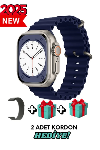 Samsung Galaxy Note 20 Ultra Uyumlu Akıllı Saat Watch ULTRA2 49MM Kordon Hediyeli - Son Versiyon